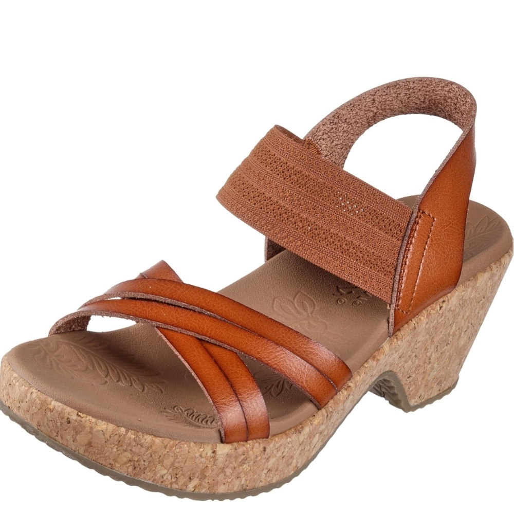 Skechers Women's Brystol Brown Cork Wedge Sandal